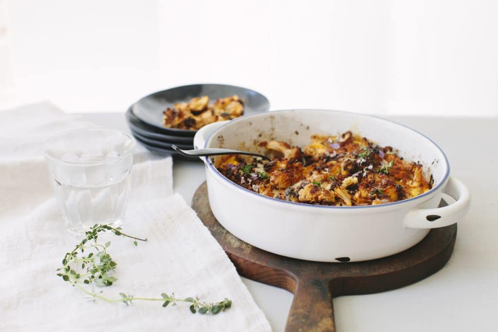 Crispy garlic roasted cauliflower with lemon, thyme and Panko Breadcrumbs. Crispy garlic roasted cauliflower with lemon, thyme and Panko Breadcrumbs.