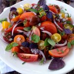 Tomato and Basil Salad with Chive Vinaigrette Recipe