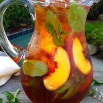 Healthy Skin Iced Saffron Tea Recipe with Peach and Basil