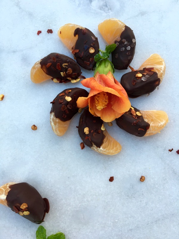 Chocolate Covered Oranges with Red Pepper Flakes Chocolate Covered Oranges with Red Pepper Flakes