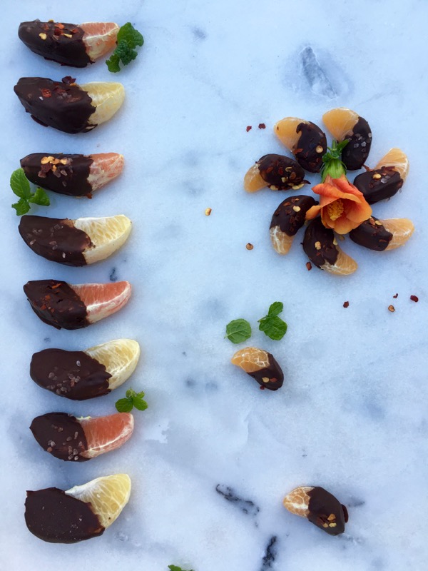 Chocolate Covered Oranges with Red Pepper Flakes Chocolate Covered Oranges with Red Pepper Flakes