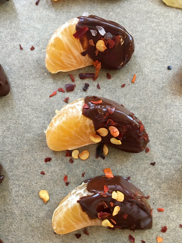 Chocolate Covered Oranges with Red Pepper Flakes Chocolate Covered Oranges with Red Pepper Flakes