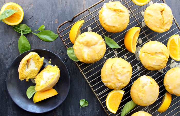 Easy Pumpkin Muffins Recipe with Orange Glaze & Mascarpone