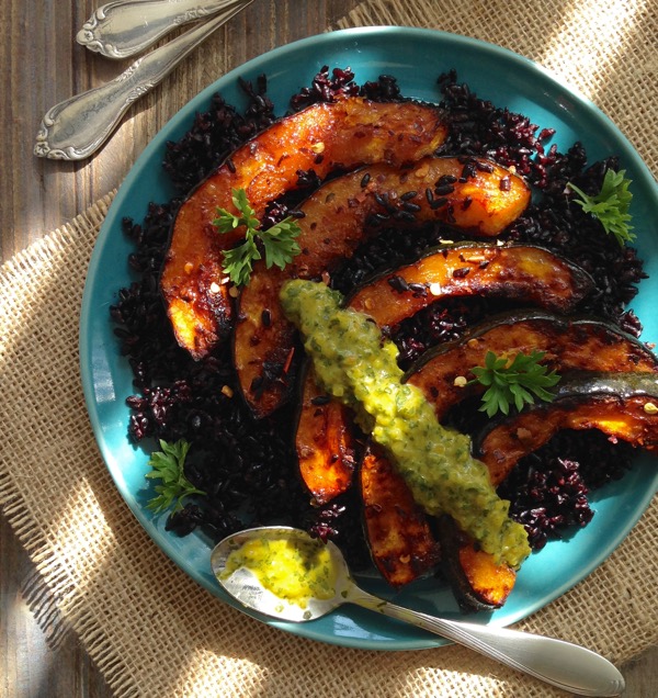 Roasted Acorn Squash Recipe with Pepper Chimichurri