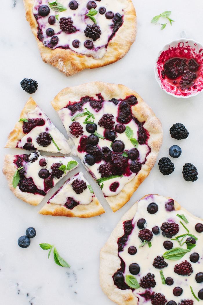 Berry Pizza with Whipped Ricotta Mascarpone Cheese