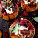 Sweet Potato Rounds Recipe with Goat Cheese, Cranberries & Honey Balsamic Glaze