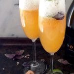 Basil Peach Bellini Cocktail Recipe