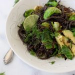 Black Bean Spaghetti Recipe with Brussels Sprouts & Avocado