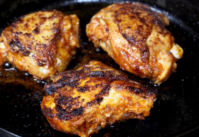 golden brown cast iron seared chicken thighs golden brown cast iron seared chicken thighs