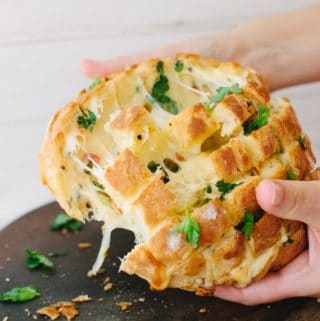 Garlic Cheese Bread Recipe ( Easy Cheesy Garlic Pull Apart Bread )