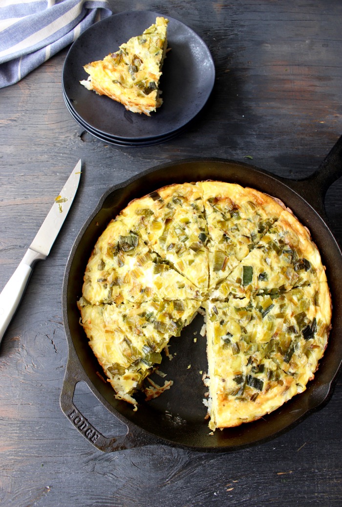 Potato Leek Frittata Recipe with Goat Cheese