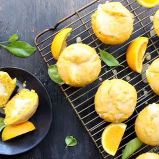 Easy Pumpkin Muffins Recipe with Orange Glaze & Mascarpone