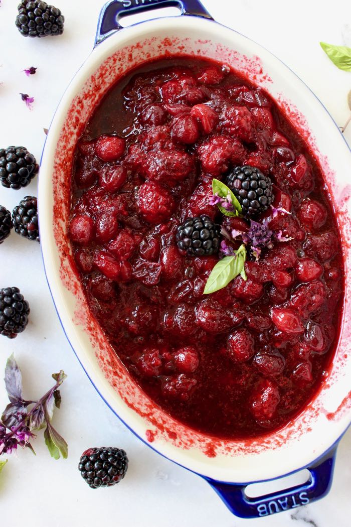 Bowl of Cranberry Blackberry Sauce Cranberry Blackberry Sauce