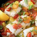 Pan Seared Halibut in Garlic White Wine Sauce Pan Seared Halibut in Garlic White Wine Sauce