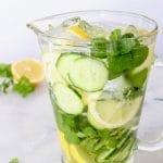 Pitcher of Cucumber Detox Spa Water with lemon and Mint
