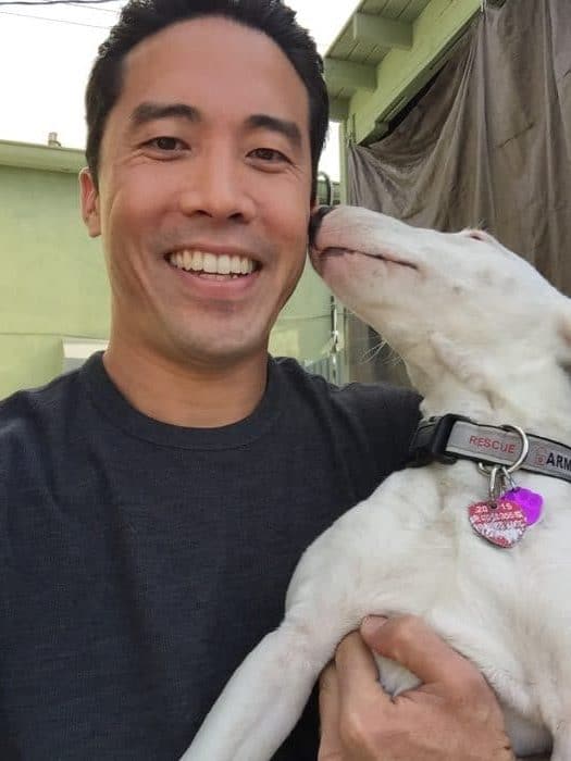 Marc Ching with Rescued Dog Marc Ching with Rescued Dog