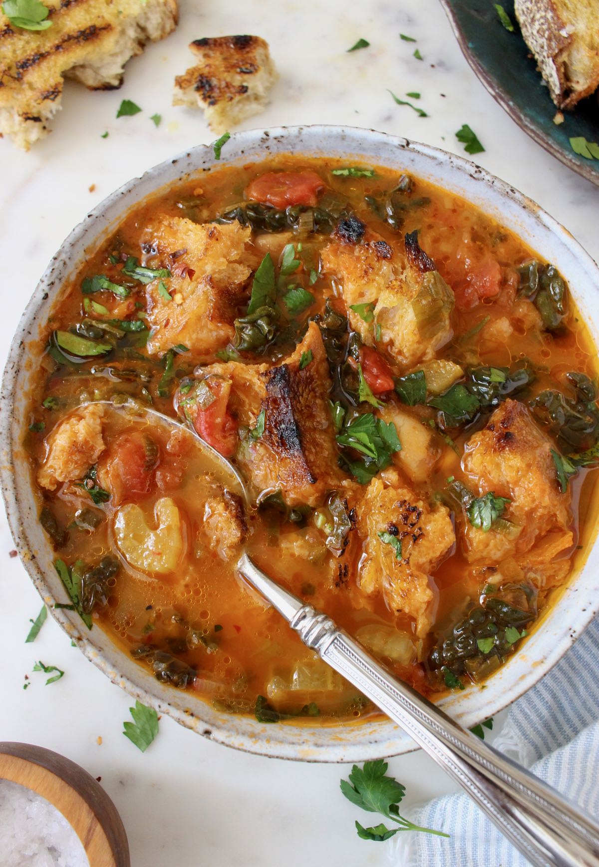 Tuscan Ribollita with Bruschetta and Cavalo Nero Kale Ribollita