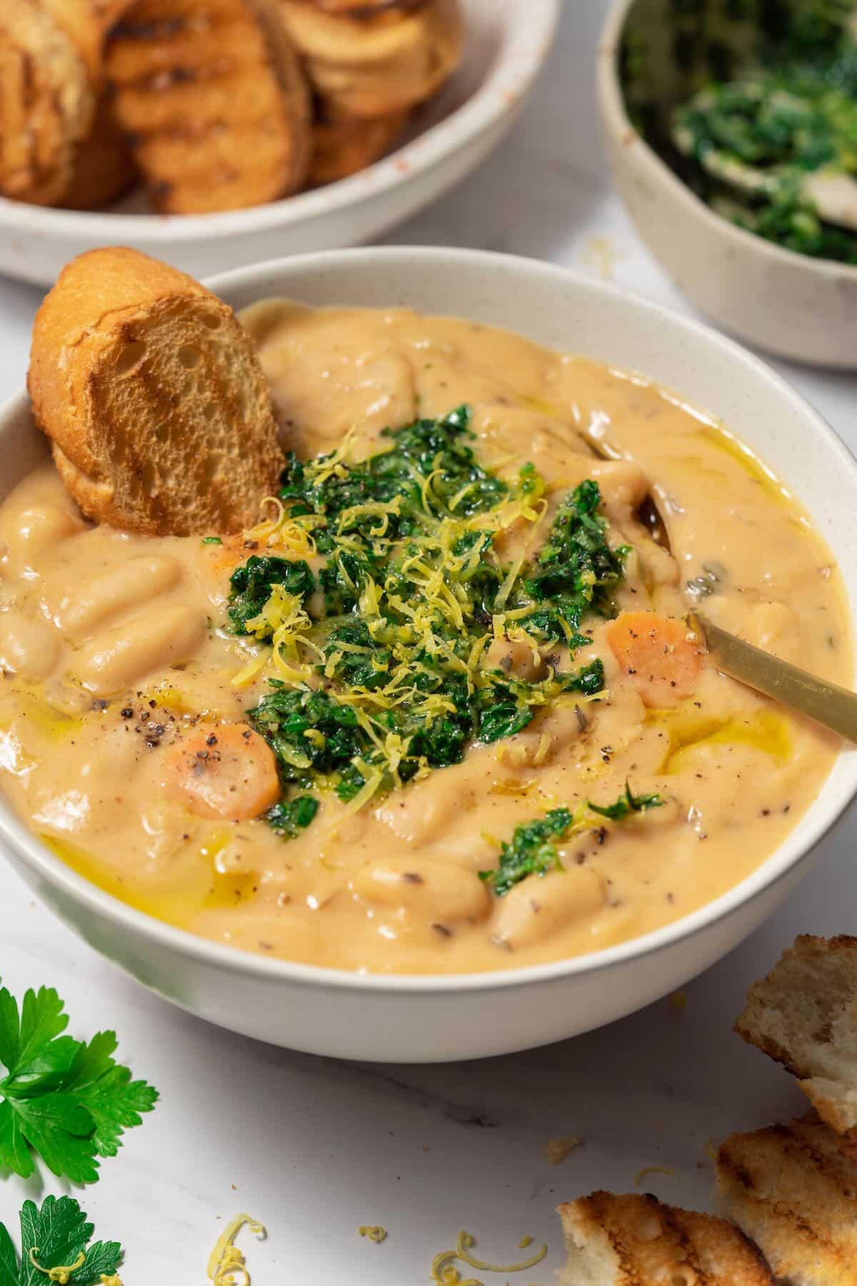 Cannellini Bean Soup with Passata di Pomodoro & Gremolata